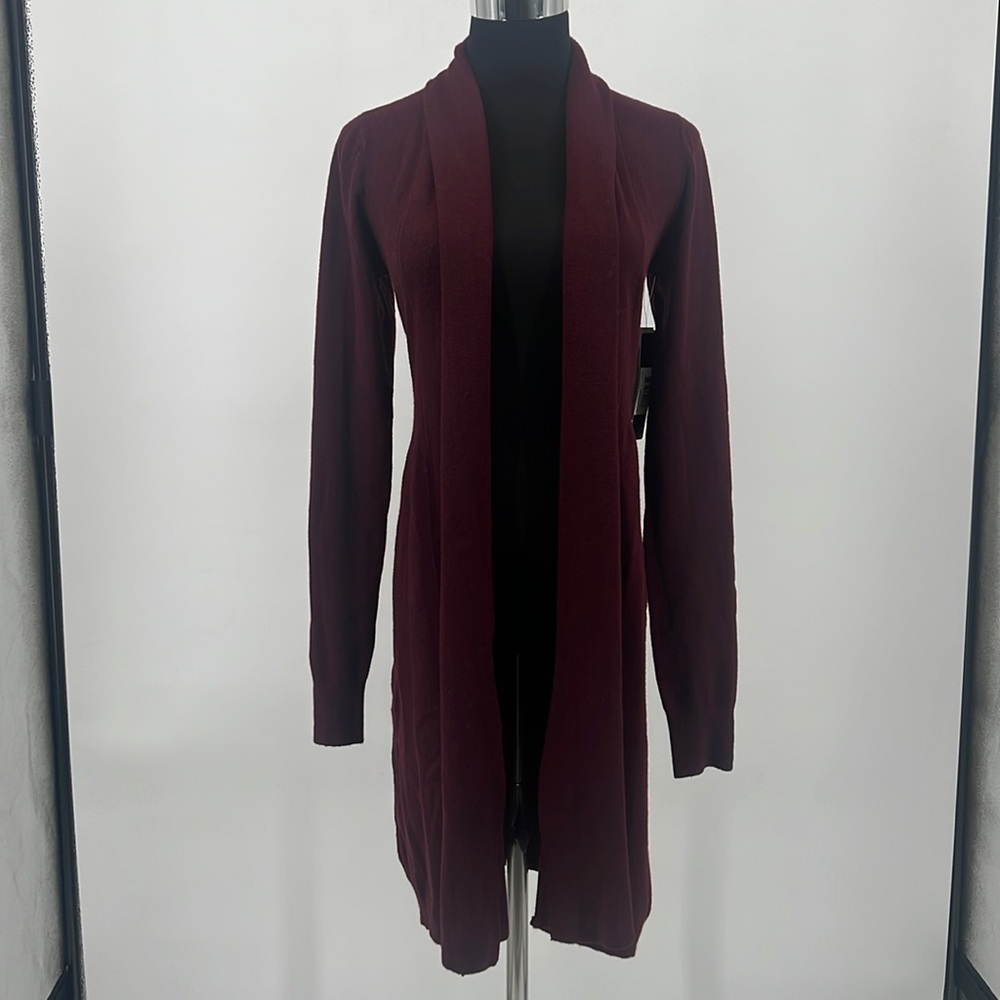Cyrus NWT Wiley Open Shawl Cardigan-Burgundy-Small